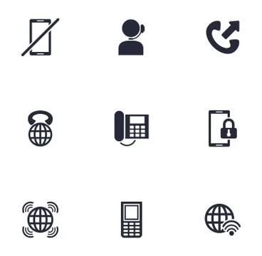 Bundle of phone set icons Stock Illustration
