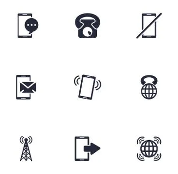Bundle of phone set icons Stock Illustration