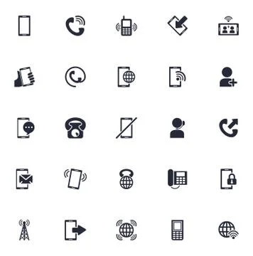 Bundle of phone set icons Stock Illustration
