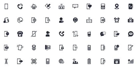 Bundle of phone set icons Stock Illustration