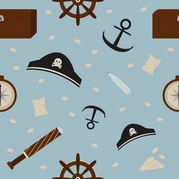 Bundle pirate pattern Stock Illustration