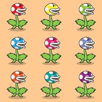 Bundle of Plant Monster Stock Illustration