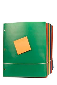 Bundle of Plastic Report Covers With Postit Note Stock Photos