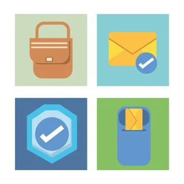 Bundle of postal service icons Illustration
