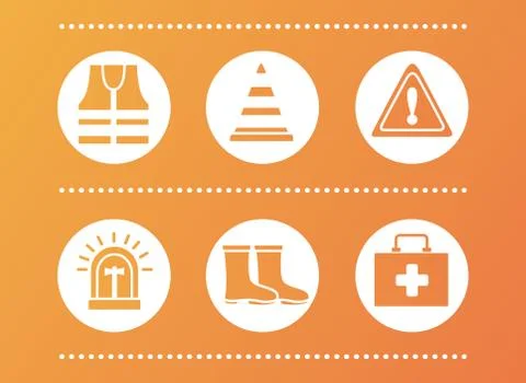 Bundle of protection tools set icons Stock Illustration