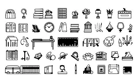 Bundle of school supplies icons vector illustration designicon set line style. Stock Illustration