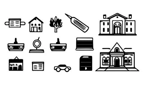 Bundle of school supplies icons vector illustration designicon set line style. Stock Illustration