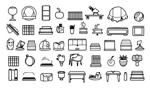 Bundle of school supplies icons vector illustration designicon set line style. Stock Illustration