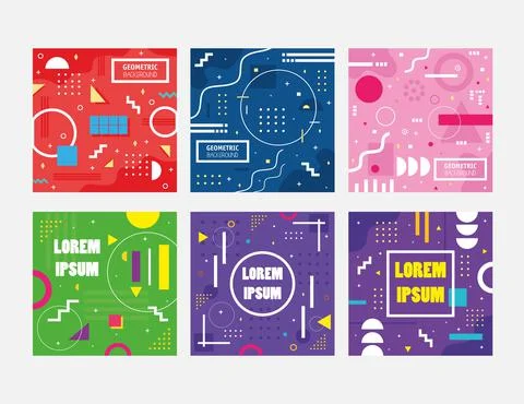 Bundle of six geometric minimal backgrounds Illustrazione stock