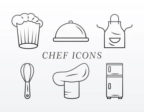 Bundle of six kitchen utensils set Stock Illustration