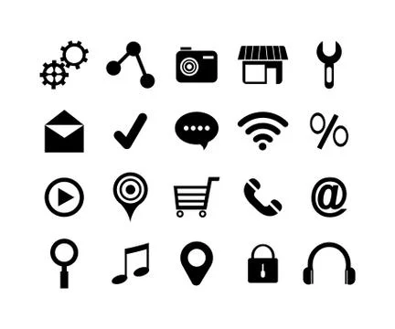 Bundle of social media icons イラスト素材