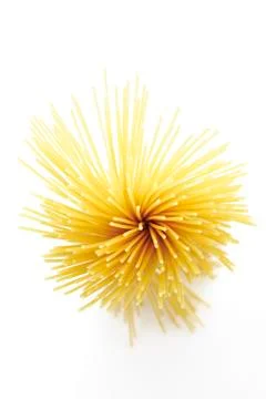 Bundle of spaghetti, elevated view Stock Photos