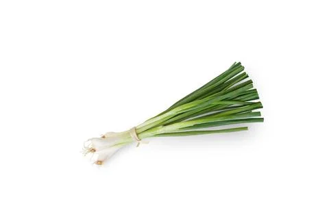 Bundle of spring onions isolated on white background with clipping path. Stock Photos