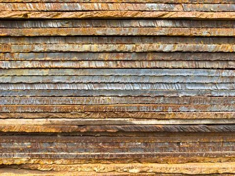 A bundle of steel and rusty sheets Stock Photos