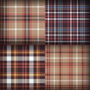 Bundle Tartan plaid pattern background for fabric design Stock Illustration