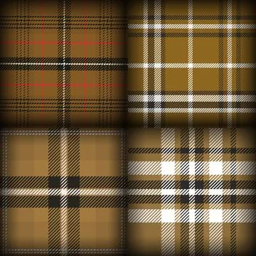 Bundle Tartan plaid pattern background. Flannel shirts , Vector illustratio.. Stock Illustration