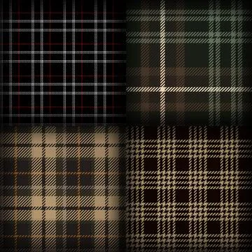 Bundle tartan plaid pattern background. Flannel shirts , Vector illustratio.. Stock Illustration