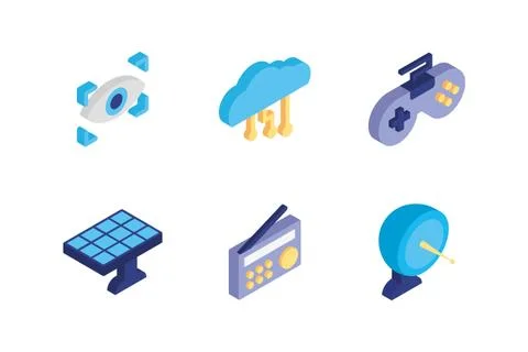 Bundle of technology devices icons Illustrazione stock