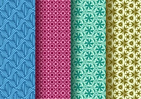 Bundle textile creative pattern template Stock Illustration