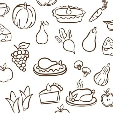 Bundle of thanksgiving day pattern set icons Stock Illustration