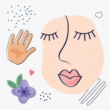 Bundle of three doodle and abstract set icons Stock Illustration