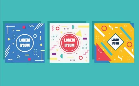 Bundle of three geometric minimal backgrounds Illustrazione stock