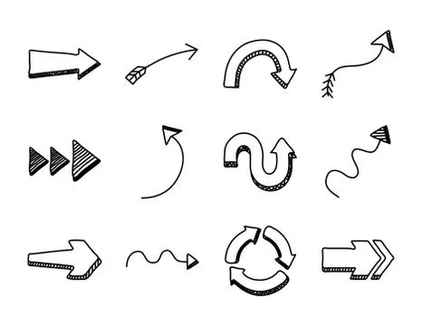 Bundle of twelve arrows set icons Illustrazione stock