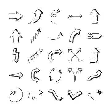 Bundle of twenty five arrows set icons Stock Illustration