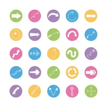Bundle of twenty five arrows set collection icons 스톡 일러스트