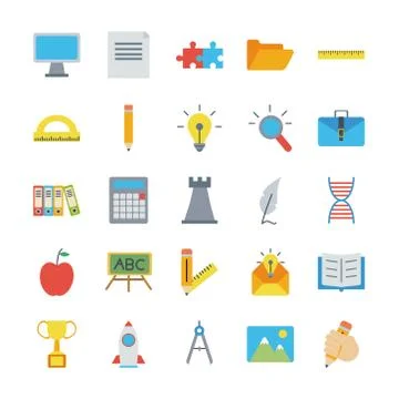 Bundle of twenty five back to school supplies Illustrazione stock