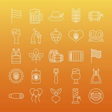 Bundle of twenty five oktoberfest set icons イラスト素材