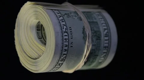 Bundle twisted dollars banknote Stock Footage 60757296