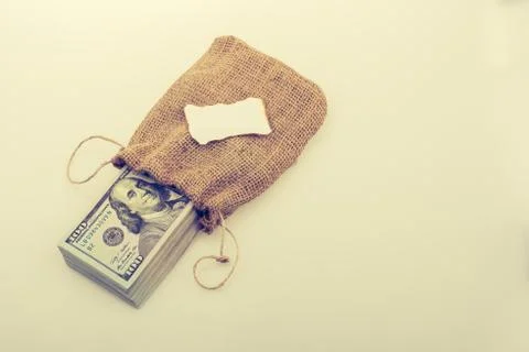 Bundle of US dollar with a note paper Stock Photos