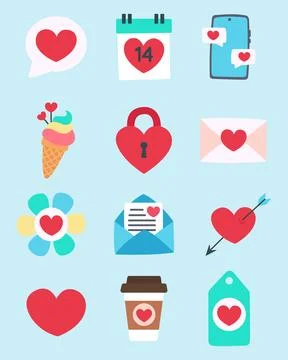 Bundle of valentines day set vector illustration design Stock Illustration