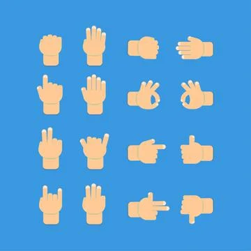 Bundle of various hand gestures and gestures, perfect for illustration and an Illustrazione stock