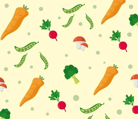 Bundle of vegetables healthy food pattern Stock Illustration