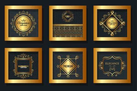 Bundle of victorian elegance frames Illustrazione stock