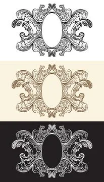 Bundle of vintage baroque elements frame vector illustration 스톡 일러스트