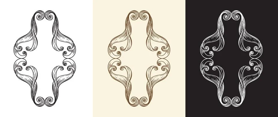 Bundle of Vintage Victorian ornaments vector design element 스톡 일러스트