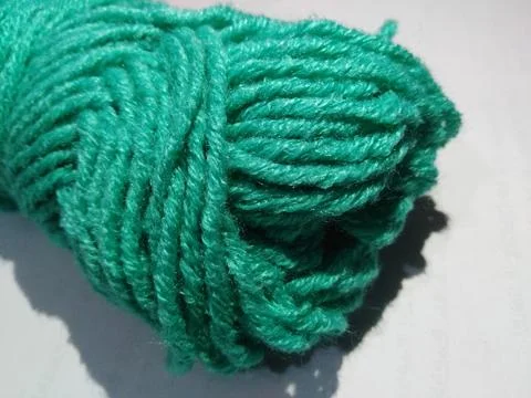 Bundle of wool yarn on white background. Stock Photos