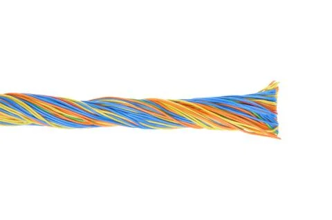 Bundles of electric computer cables Stock Photos