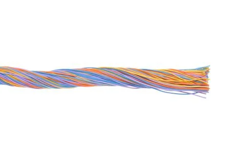 Bundles of electric computer cables Stock Photos