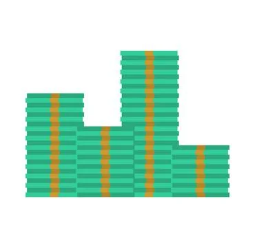 Bundles of money. Stack of dollars. Stacks of cash 스톡 일러스트