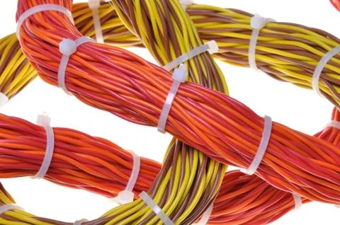 Bundles of network cables Stock Photos