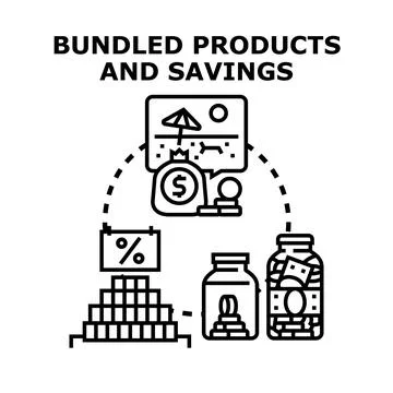 Bundling products creating savings for future plans イラスト素材