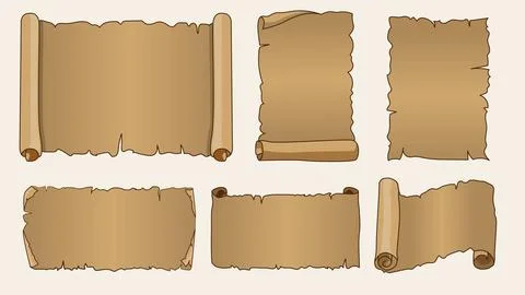 Bundling of treasure map paper or dark brown old paper 스톡 일러스트