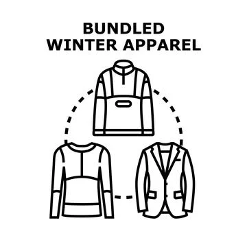 Bundling warm apparel for cold winter season icon concept Stock Illustration