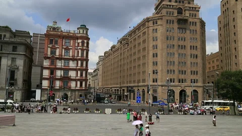The Bund,Skyskraper,shanghai 库存影片 104685923