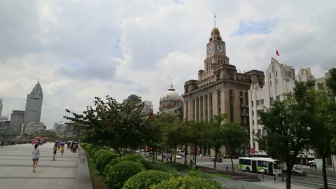 The Bund,Skyskraper,shanghai 库存影片 104686053