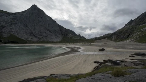 Bunes Beach in Lofoten Stock Footage 86533868
